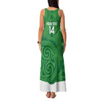 Custom Northern Ireland Family Matching Tank Maxi Dress and Hawaiian Shirt Go Green and White Army
