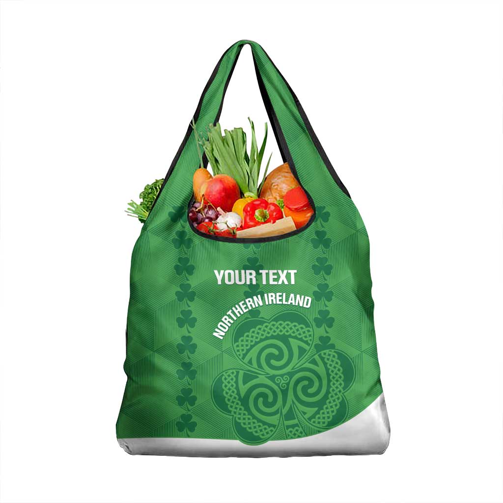 Custom Northern Ireland Grocery Bag Go Green and White Army