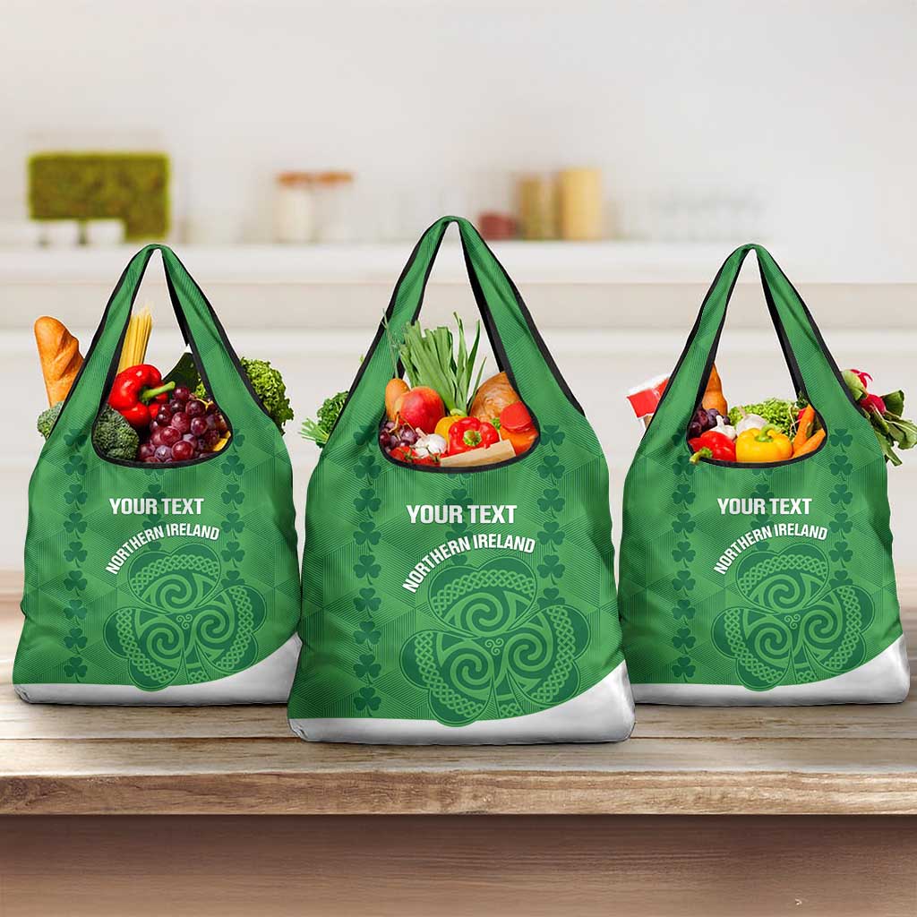 Custom Northern Ireland Grocery Bag Go Green and White Army
