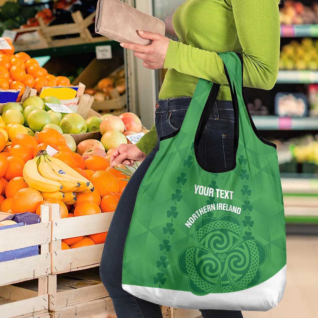 Custom Northern Ireland Grocery Bag Go Green and White Army