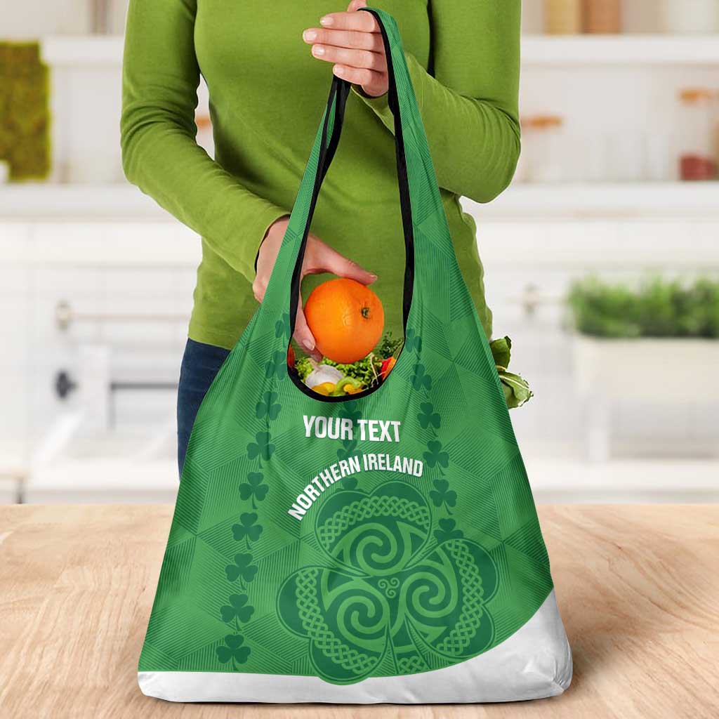 Custom Northern Ireland Grocery Bag Go Green and White Army