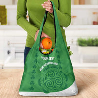 Custom Northern Ireland Grocery Bag Go Green and White Army