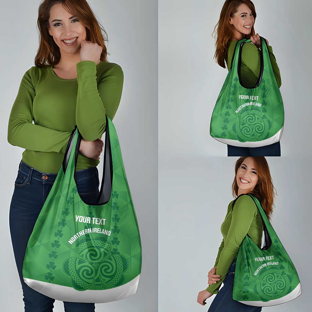 Custom Northern Ireland Grocery Bag Go Green and White Army
