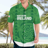 Custom Northern Ireland Hawaiian Shirt Go Green and White Army