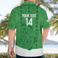 Custom Northern Ireland Hawaiian Shirt Go Green and White Army