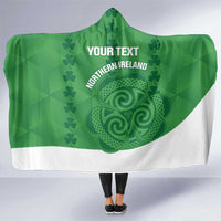 Custom Northern Ireland Hooded Blanket Go Green and White Army