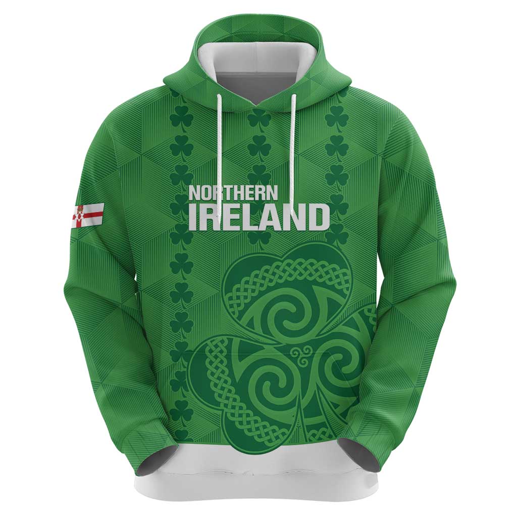 Custom Northern Ireland Hoodie Go Green and White Army