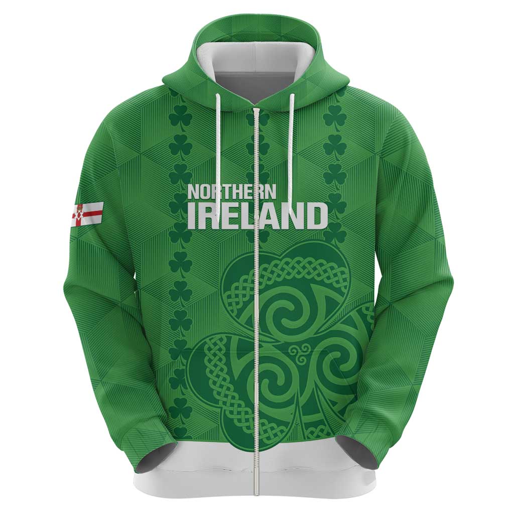 Custom Northern Ireland Hoodie Go Green and White Army