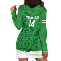 Custom Northern Ireland Hoodie Dress Go Green and White Army