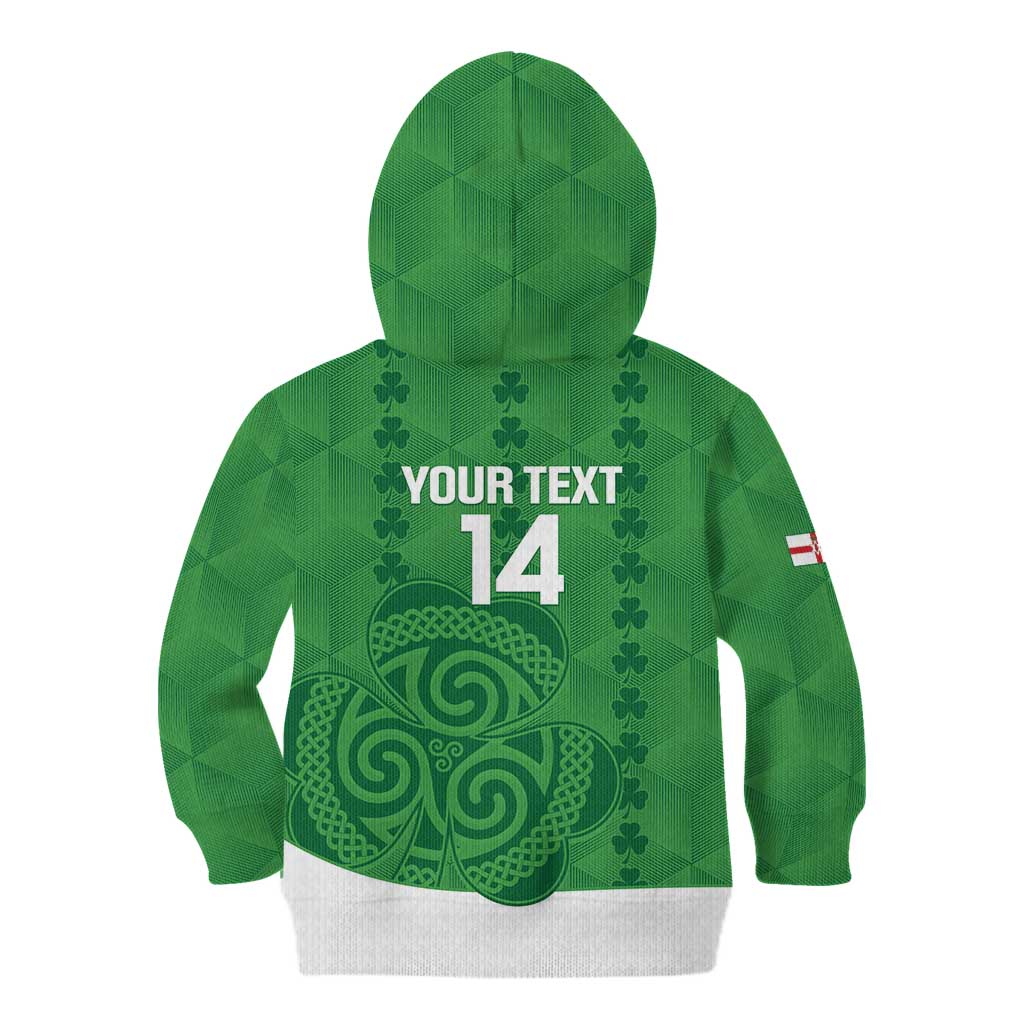 Custom Northern Ireland Kid Hoodie Go Green and White Army
