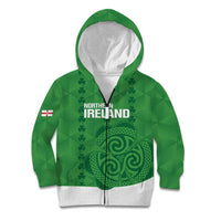 Custom Northern Ireland Kid Hoodie Go Green and White Army