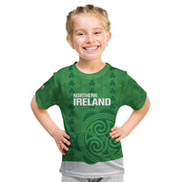 Custom Northern Ireland Kid T Shirt Go Green and White Army