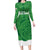 Custom Northern Ireland Long Sleeve Bodycon Dress Go Green and White Army