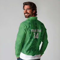 Custom Northern Ireland Long Sleeve Polo Shirt Go Green and White Army