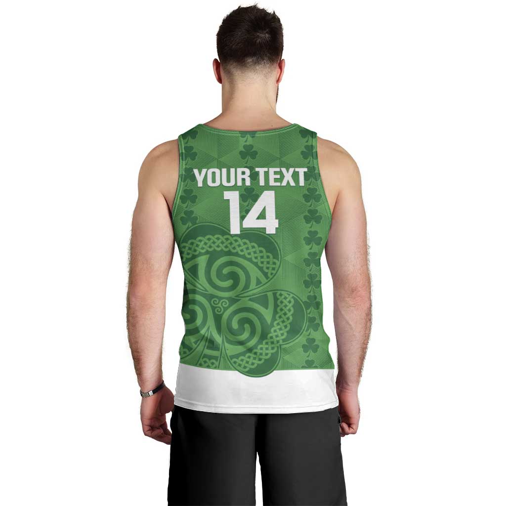 Custom Northern Ireland Men Tank Top Go Green and White Army