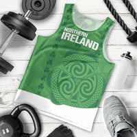 Custom Northern Ireland Men Tank Top Go Green and White Army
