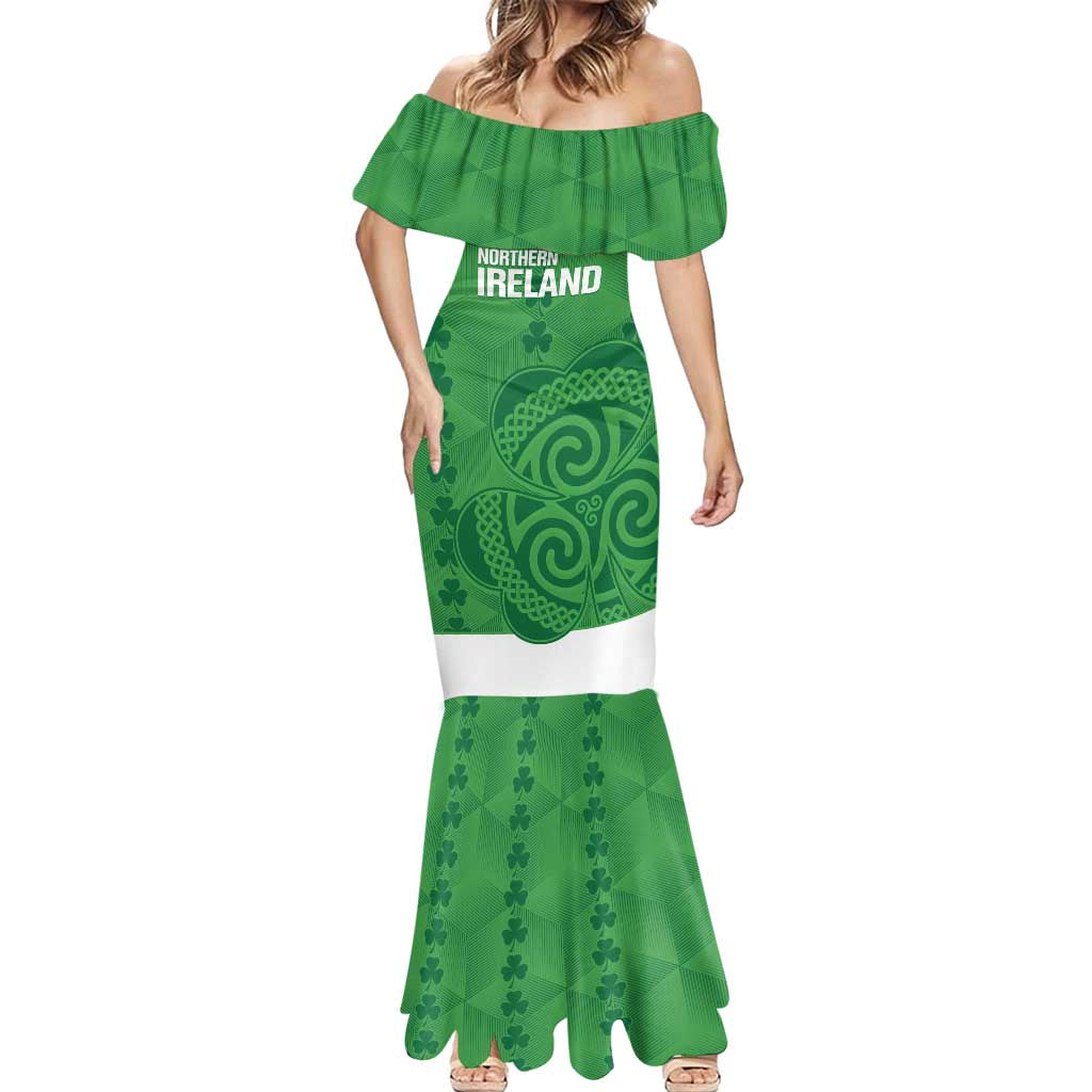 Custom Northern Ireland Mermaid Dress Go Green and White Army