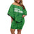 Custom Northern Ireland Off Shoulder Short Dress Go Green and White Army