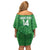 Custom Northern Ireland Off Shoulder Short Dress Go Green and White Army