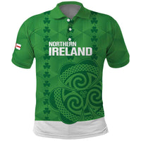 Custom Northern Ireland Polo Shirt Go Green and White Army