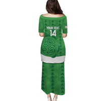 Custom Northern Ireland Puletasi Go Green and White Army