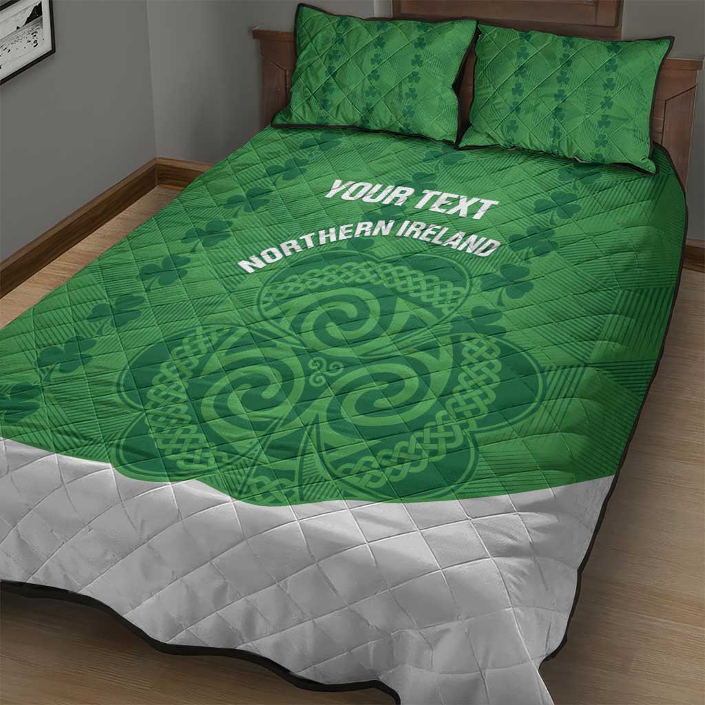 Custom Northern Ireland Quilt Bed Set Go Green and White Army