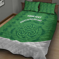 Custom Northern Ireland Quilt Bed Set Go Green and White Army