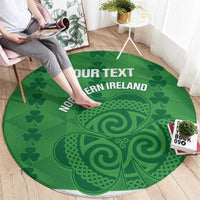Custom Northern Ireland Round Carpet Go Green and White Army
