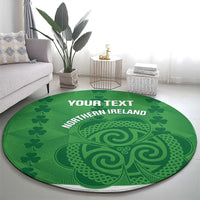 Custom Northern Ireland Round Carpet Go Green and White Army