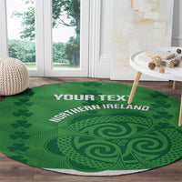 Custom Northern Ireland Round Carpet Go Green and White Army