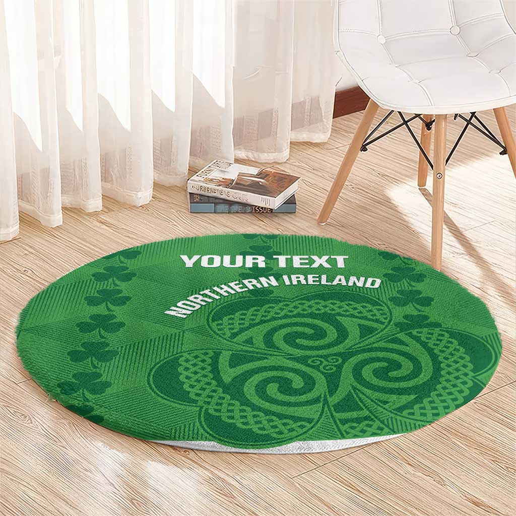 Custom Northern Ireland Round Carpet Go Green and White Army