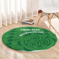 Custom Northern Ireland Round Carpet Go Green and White Army