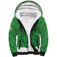 Custom Northern Ireland Sherpa Hoodie Go Green and White Army