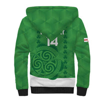 Custom Northern Ireland Sherpa Hoodie Go Green and White Army