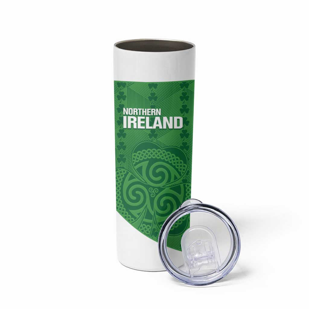 Custom Northern Ireland Skinny Tumbler Go Green and White Army