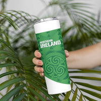 Custom Northern Ireland Skinny Tumbler Go Green and White Army