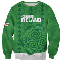 Custom Northern Ireland Sweatshirt Go Green and White Army