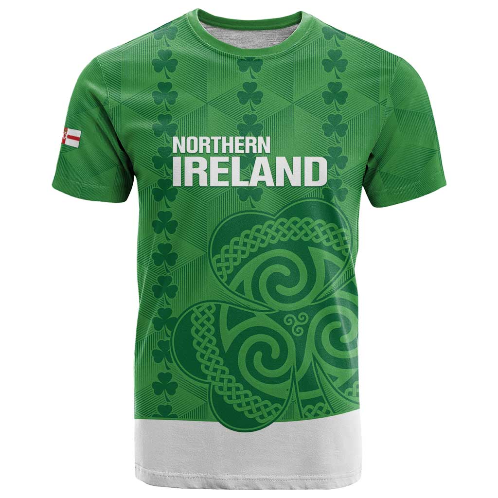 Custom Northern Ireland T Shirt Go Green and White Army