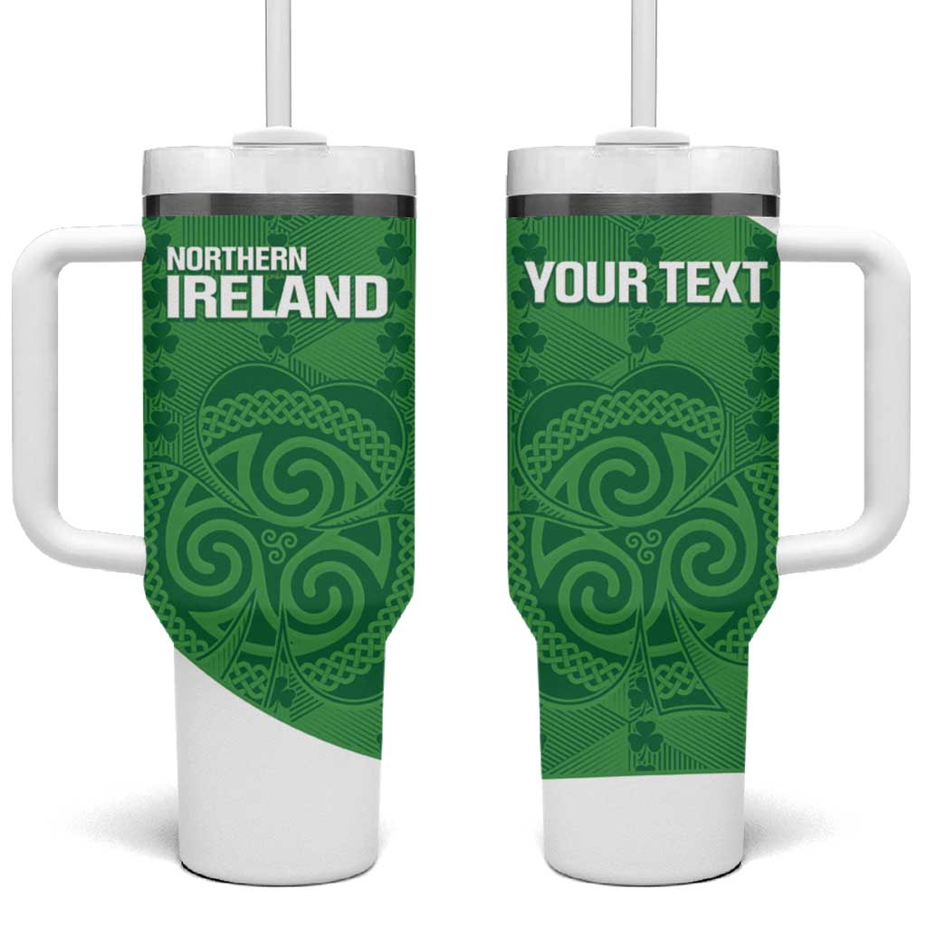 Custom Northern Ireland Tumbler With Handle Go Green and White Army