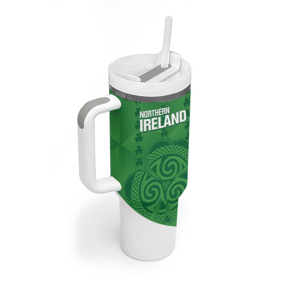 Custom Northern Ireland Tumbler With Handle Go Green and White Army