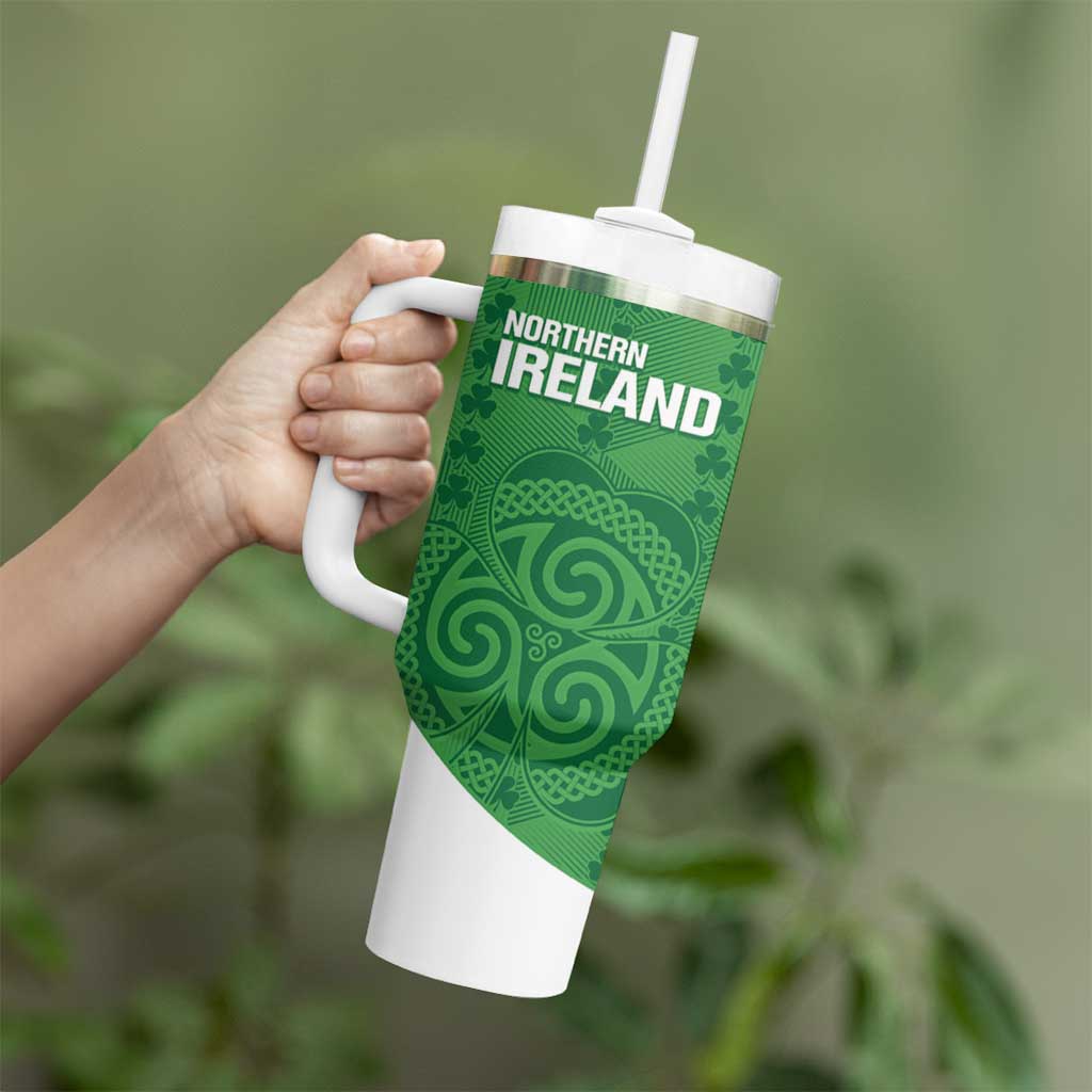 Custom Northern Ireland Tumbler With Handle Go Green and White Army