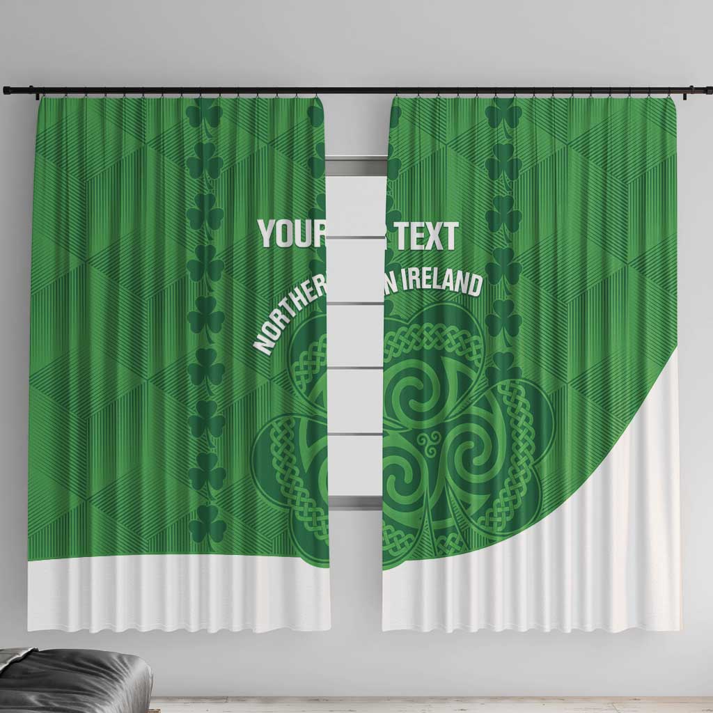 Custom Northern Ireland Window Curtain Go Green and White Army