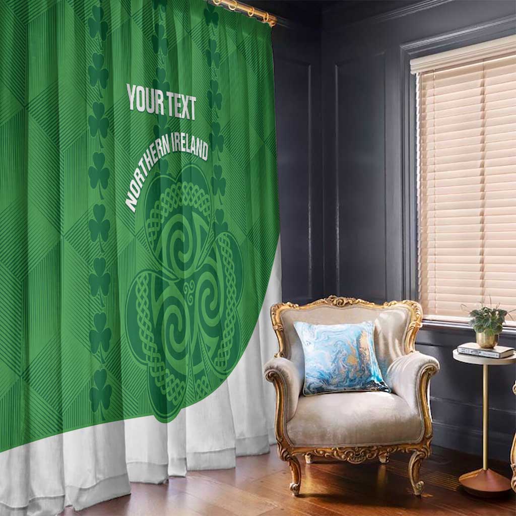 Custom Northern Ireland Window Curtain Go Green and White Army