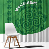 Custom Northern Ireland Window Curtain Go Green and White Army