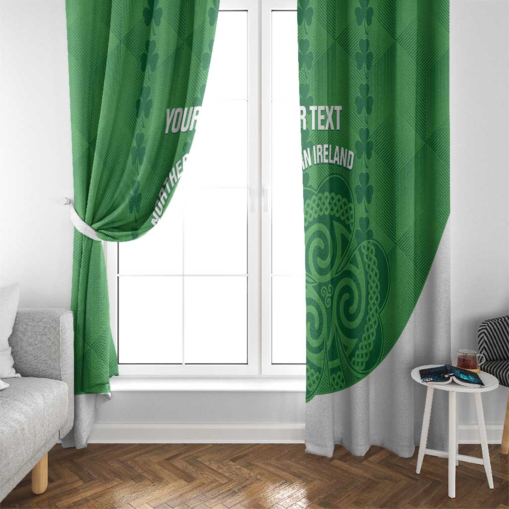 Custom Northern Ireland Window Curtain Go Green and White Army