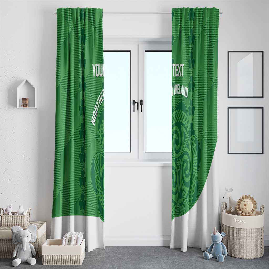 Custom Northern Ireland Window Curtain Go Green and White Army