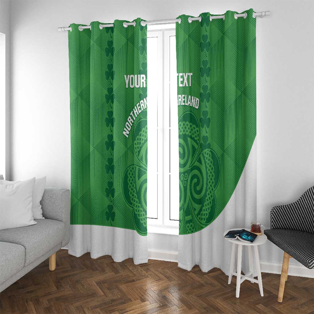 Custom Northern Ireland Window Curtain Go Green and White Army