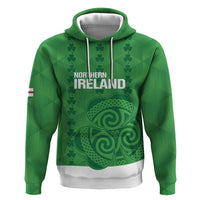 Custom Northern Ireland Zip Hoodie Go Green and White Army