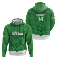 Custom Northern Ireland Zip Hoodie Go Green and White Army