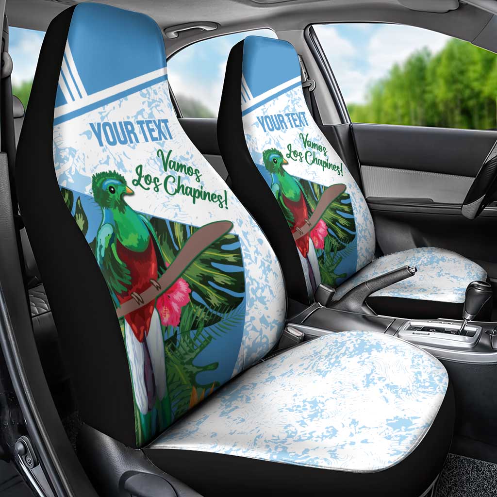 Custom Guatemala Football Car Seat Cover Vamos Los Chapines!